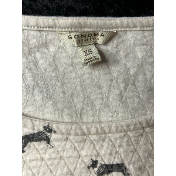 Sonoma XS Quilted Top – Boston Terrier & French Bulldog Dog Print Sweatshirt - Picture 5 of 6